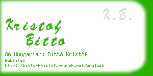 kristof bitto business card